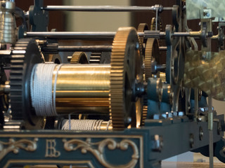 cogwheel mechanisms of a large clock