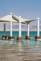 The beaches at the dead sea in Israel