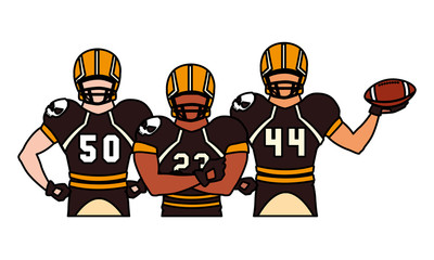 team of players american football , sportsmen with uniform