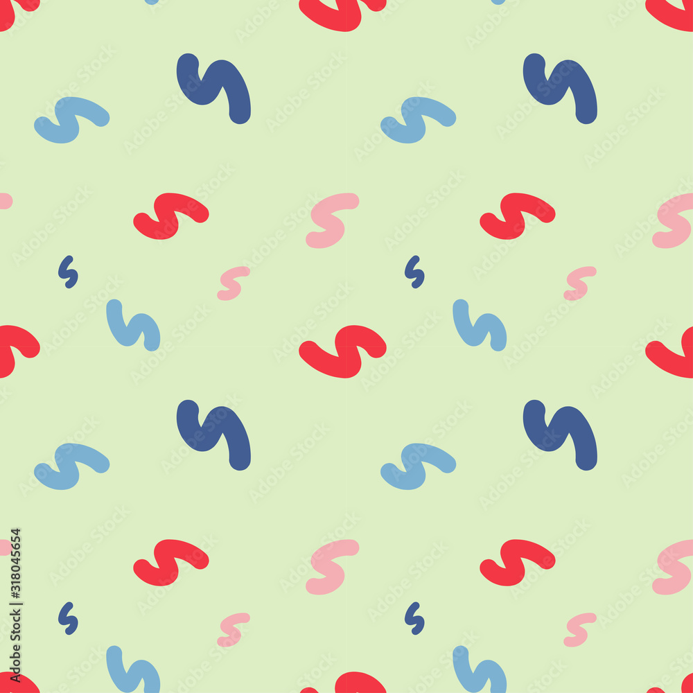 Poster colour abstract seamless squiggle pattern