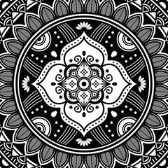 Mandala decorative ornament. Can be used for greeting card, phone case print, etc. Hand drawn background, vector isolated on white. EPS 10 