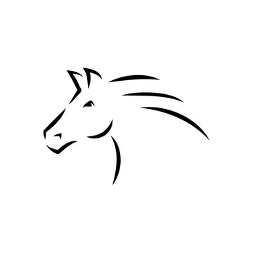 Fast speed horse logo vector icon illustration isolated