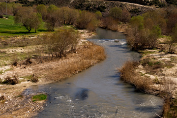 Blue colored Stream in Kula Manisa.