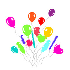 Colorful balloons. Flat style design. Vector illustrations