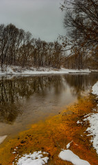 beautiful winter landscapes of rural areas of the Russian Federation.