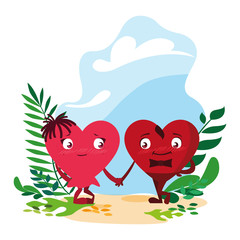 two happy hearts , card valentines day