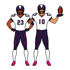 team of players american football , sportsmen with uniform
