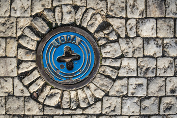 Water supply valve in the streets of Prague.