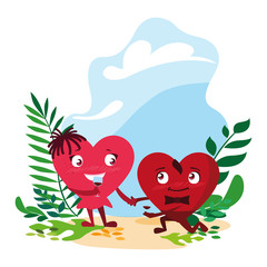 two happy hearts , card valentines day