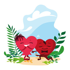 two happy hearts , card valentines day