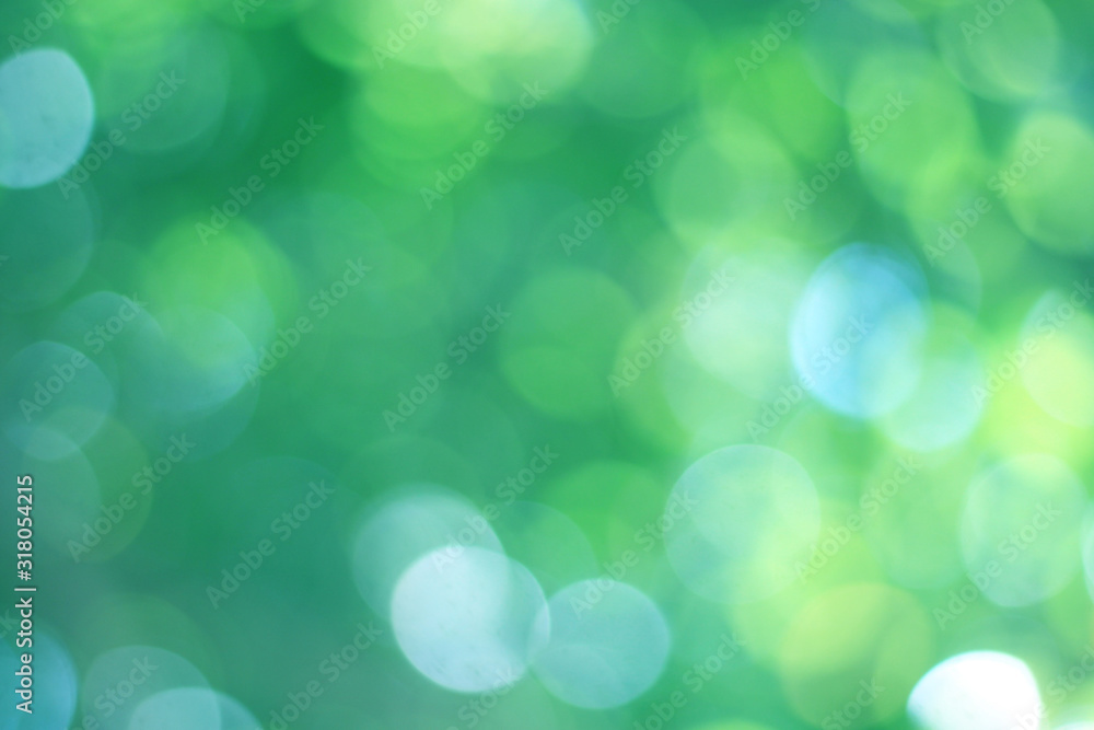 Wall mural abstract bokeh, natural green and blue background, beautifully blurred during the summer, which is a
