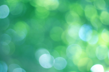  Abstract bokeh, natural green and blue background, beautifully blurred during the summer, which is a blue-green bokeh taken from the leaves on the tree and has a yellow-blue light