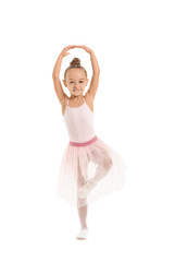 Cute little ballerina on white background © Pixel-Shot