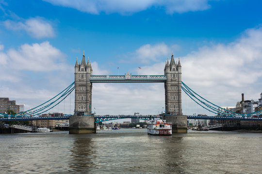Tower Bridge, a Combined Bascule and Suspension Bridge in London