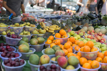 Fresh Fruits for Sale: Oranges, Apples, Plums, Pears and Bananas