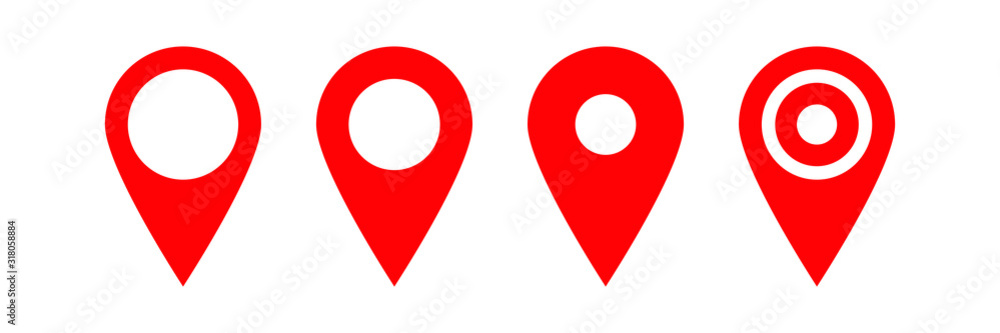 Poster red maps pin. location map icon. location pin. pin icon vector.
