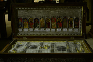 Kutaisi, Georgia - September 26, 2018: Inside Bagrati Cathedral in Kutaisi, Imereti, Georgia