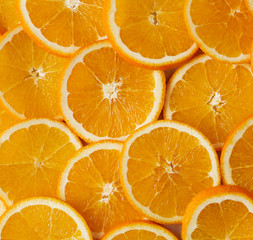 texture of round slices of ripe juicy orange