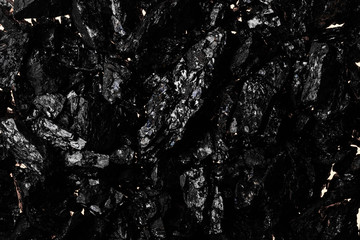 Black charcoal texture, natural mineral resource background
