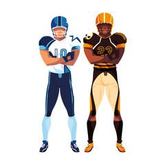 men players american football on white background