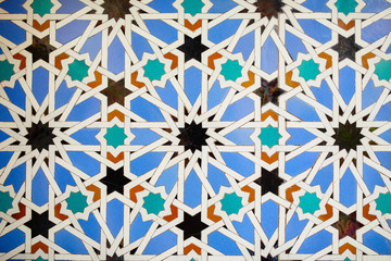 Tile Background in the Alcazar de Sevilla in Spain