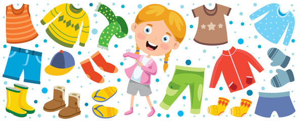 Fototapeta premium Colorful Clothes For Little Children