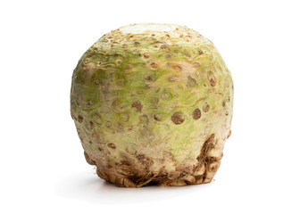 Fresh celery root isolated on white