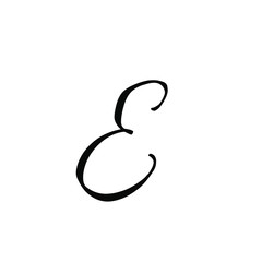 E letter brushstyle handwritten vector isolated