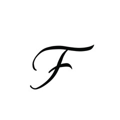 F letter brushstyle handwritten vector isolated