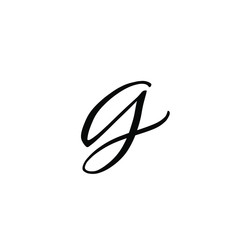 G letter brushstyle handwritten vector isolated