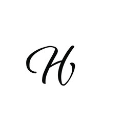 H letter brushstyle handwritten vector isolated