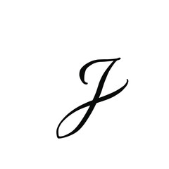 J letter brushstyle handwritten vector isolated