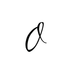 O letter brushstyle handwritten vector isolated