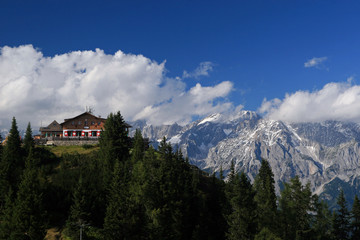 Fototapeta na wymiar Hochwurzen Mountain House, Tauern Mountains, Austria