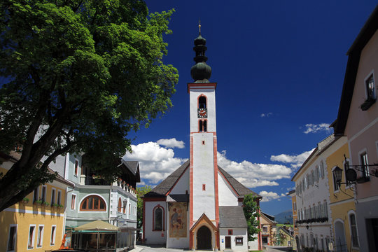 Parish Church of  St. Bartholomaeus, square of Mauterndorf, Salzburg State, Austria