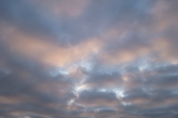 Dark color of clouds in the sky