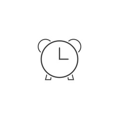 Vector icon ringing alarm clock on white isolated background.