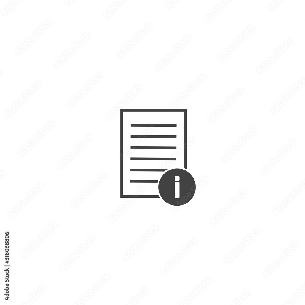 Aufkleber vector document info icon on white isolated background. layers grouped for easy editing illustration