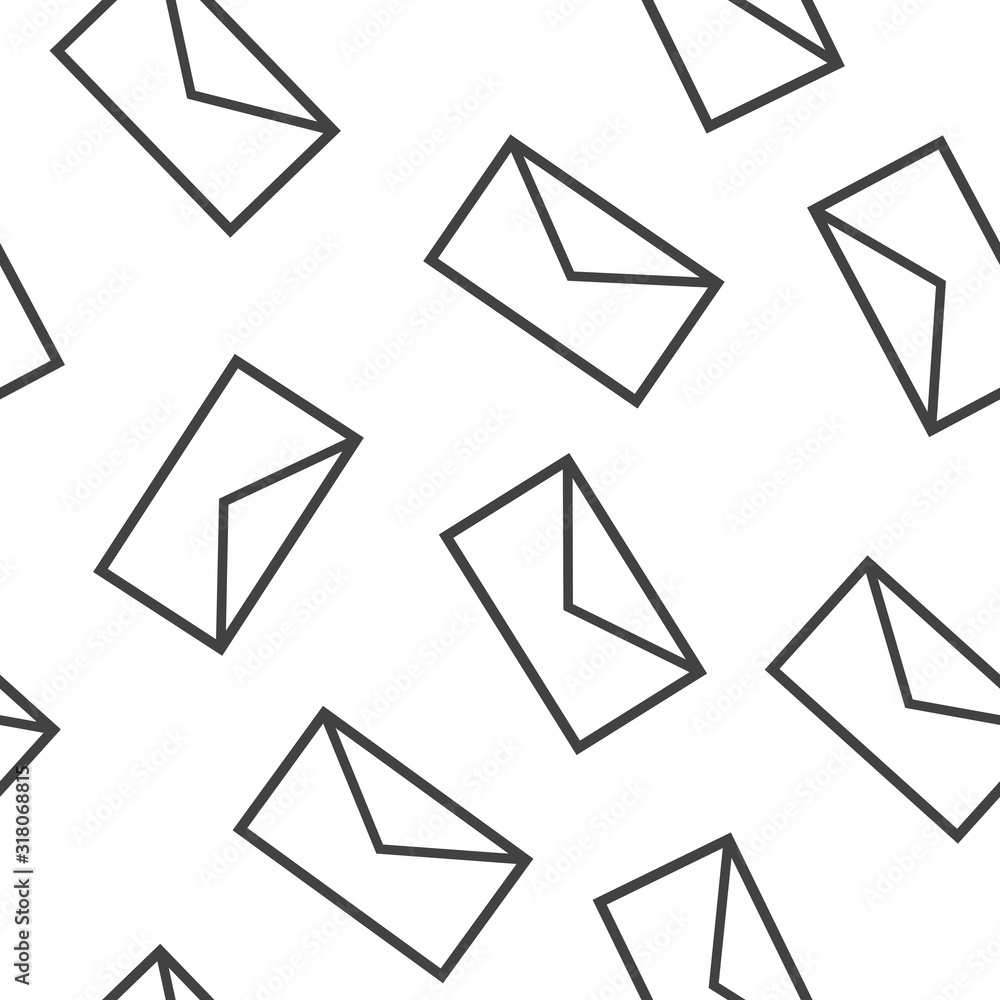 Poster vector envelope icon. e-mail message seamless pattern on a white background.