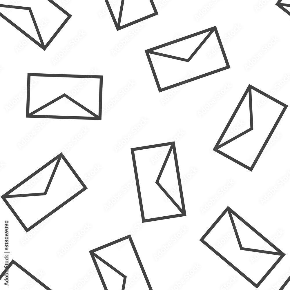 Poster vector envelope icon. e-mail message illustration seamless pattern on a white background.layers grou