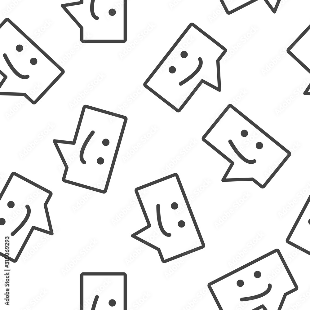 Poster message vector icon. sms icon seamless pattern on a white background.