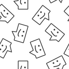 Message vector icon. Sms icon seamless pattern on a white background.