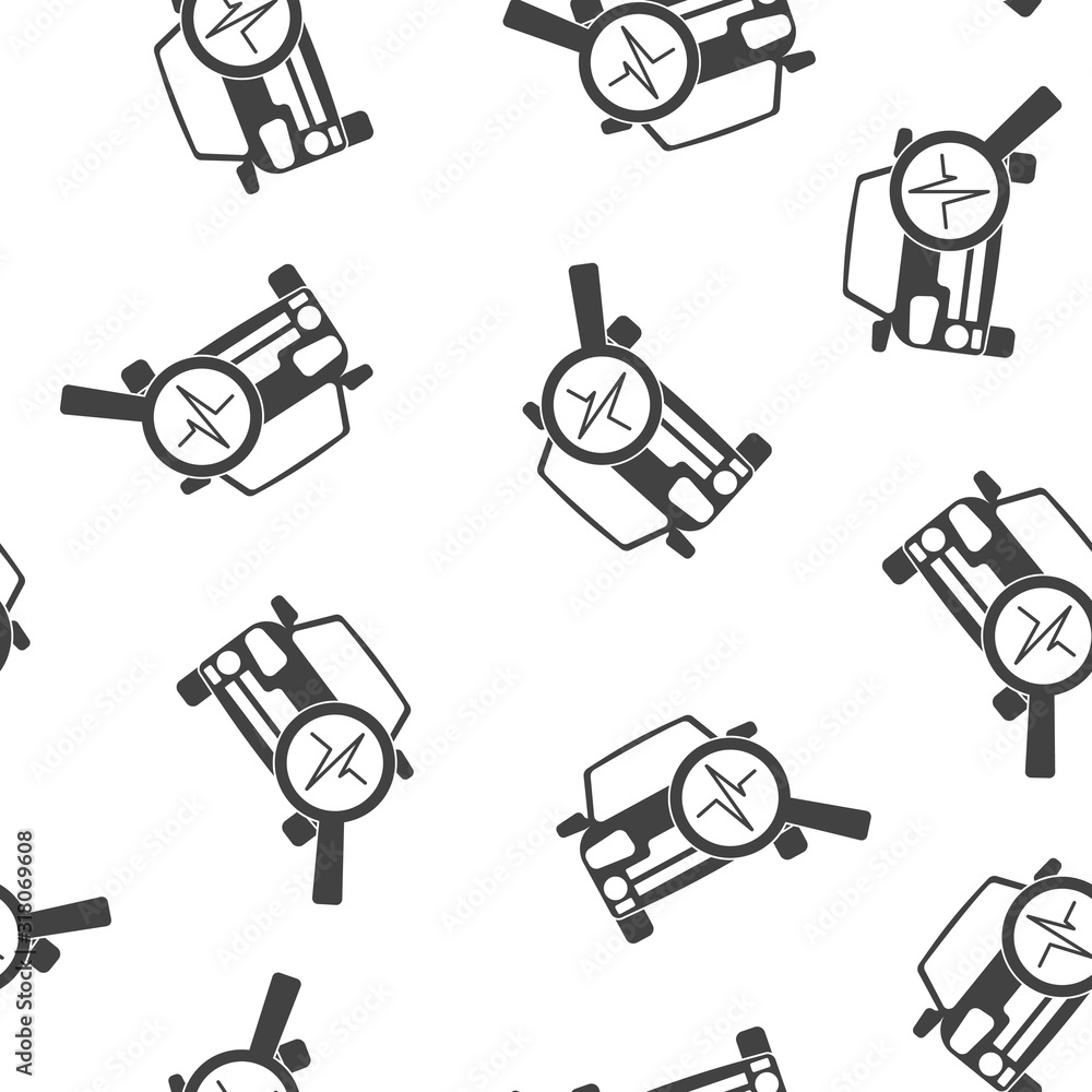 Poster vector car diagnostics iconseamless pattern on a white background. layers grouped for easy editing i