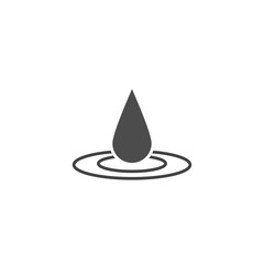 Vector icon drop and circles on the water on white isolated background.