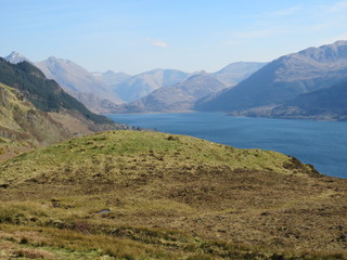 Fototapeta na wymiar lake in Scottish mountains