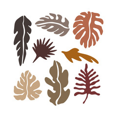 Obraz premium Abstract floral elements art collage. Contemporary scandinavian design. Good for posters, postcards, invitations, t-shirt prints. Vector illustration. Clipart