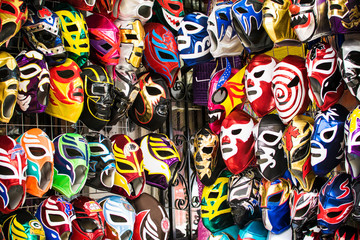 background with mexican carnival masks