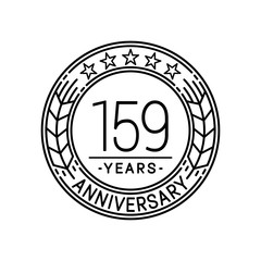 159 years anniversary logo template. 159th line art vector and illustration.