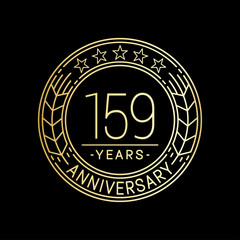 159 years anniversary logo template. 159th line art vector and illustration.