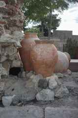 Old flower vase, ceramic vase